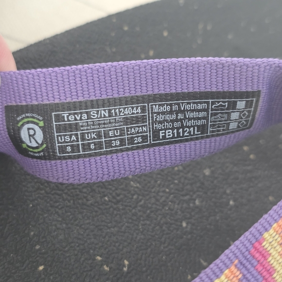 Teva Womens Reflip Purple Multicolor Chevron Thong Flip Flops Shoes 1124044 Sz 8 - Picture 8 of 8